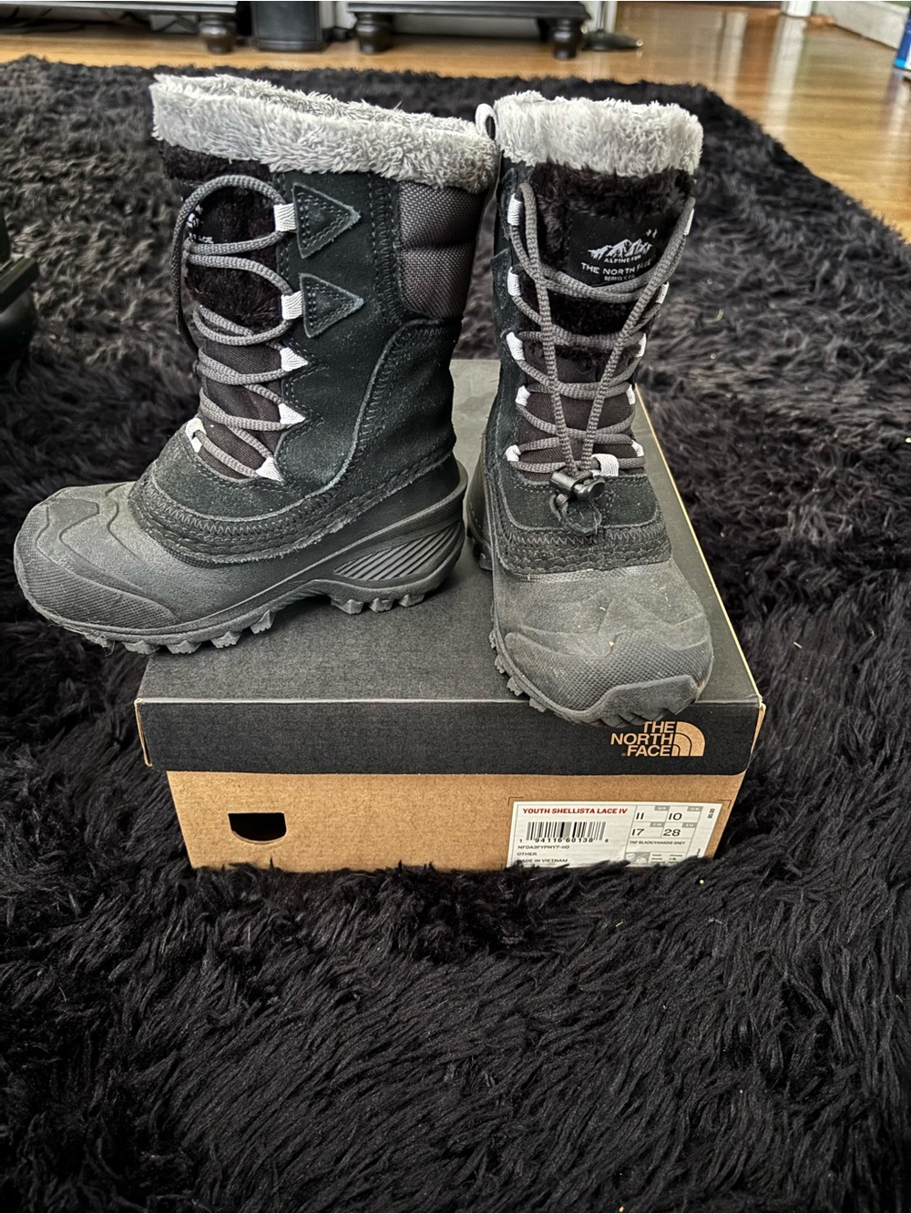 The north face Shellista Lace IV - Youth waterproof Black/Vanadis Grey size 11